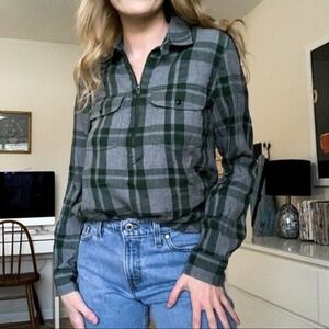 Madewell Flannel Zip Front Popover Shirt Washburn